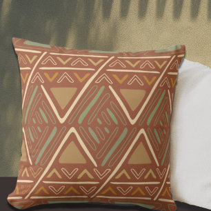 Coussin Boho Mudcloth Inspiré Terracotta