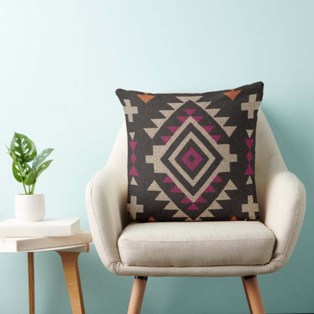 Coussin Boho Navajo Tribal Throw Pillow (Chaise)