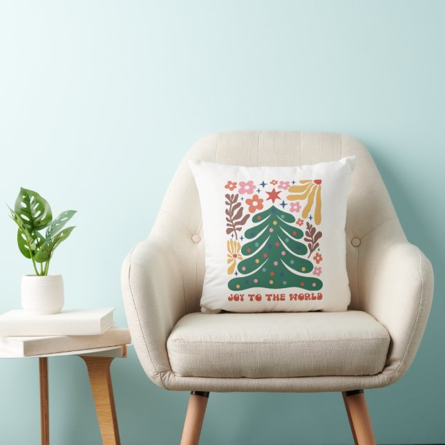 Coussin Boho Noël Joy au monde (Chaise)
