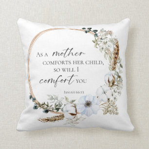 Coussin Boho Pampas Grass Bible Verso Dieu Vous Confort