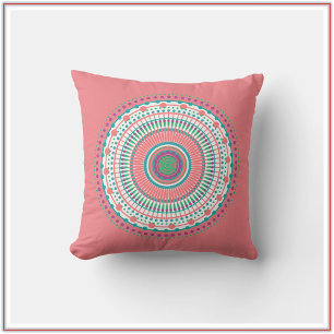 Coussin Boho Pink Pastel Mandala