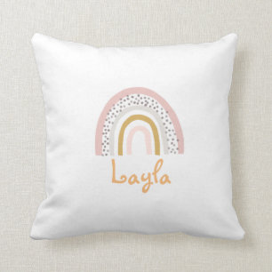 Coussin Boho Rainbow dans les pastels roses