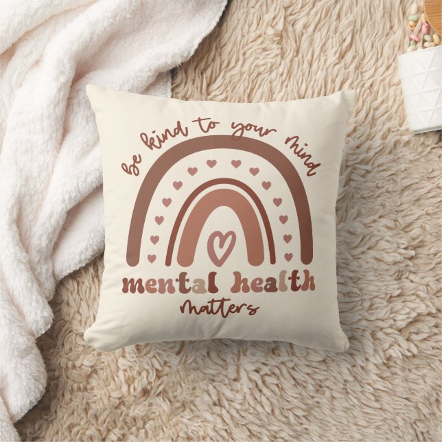 Coussin Boho Rainbow La Santé Mentale Soit Conforme À Votr (Couverture)