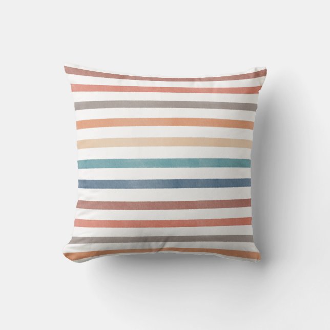 Coussin Boho Retro Stripes Motif Pépinière Jeu d'oreiller (Recto)