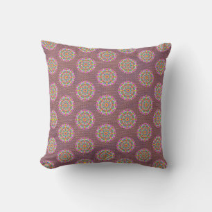 Coussin Boho réversible Motif Mandala violet