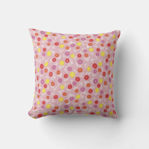 Coussin Boho rose moderne motif floral