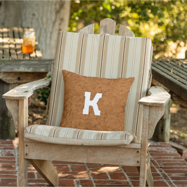 Coussin Boho Rustique Texturé Bois brun personnalisé (Chaise)