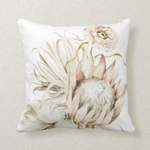 Coussin Boho sauvage Protea Pampas Grass Floral