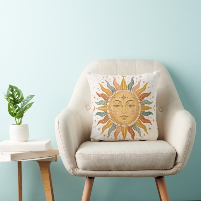 Coussin Boho Sun Face Pillow (Chaise)
