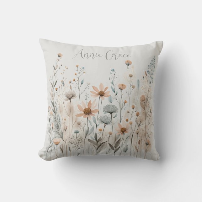 Coussin Boho Wildflower (Recto)