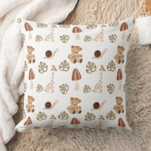 Coussin Boho Woodland Jungle Motif animal