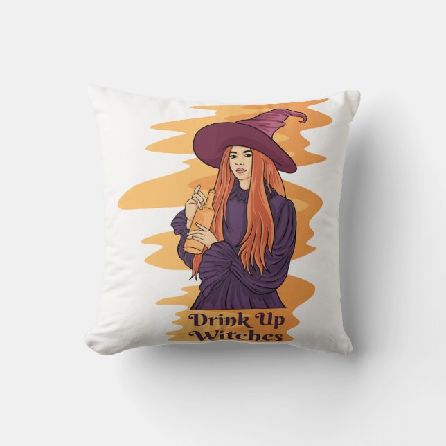 Coussin Boire des sorcières Ghost Funny Halloween Super (Recto)