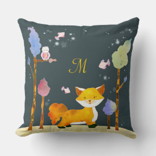 Coussin Bois Animaux Monogramme Décor Maison