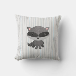 Coussin Bois Animaux Raccoon Jeu d'oreiller