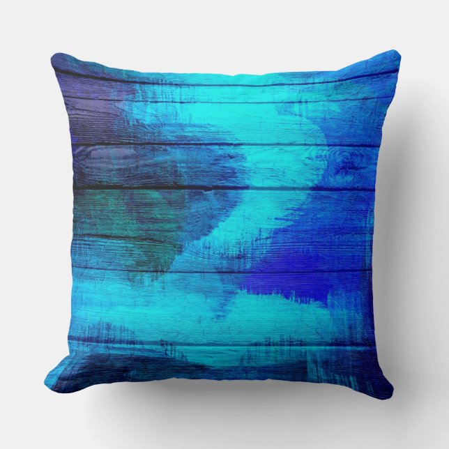 Coussin Bois bleu Vintage (Recto)