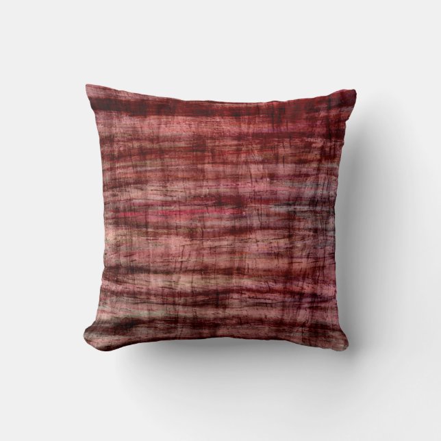 Coussin Bois d'art rouge vintage (Recto)