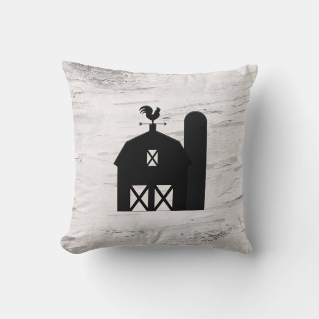 Coussin Bois de bouleau blanc Maison de ferme rustique Gra (Recto)