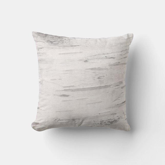 Coussin Bois de bouleau blanc rustique Pays Ferme Grange (Recto)