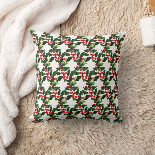 Coussin Bois de pin blanc Xmas Aquarelle fine (Couverture)