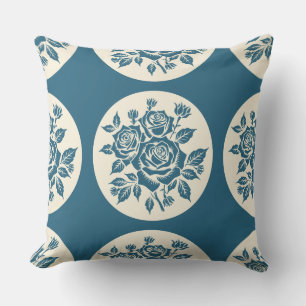 Coussin Bois de rose Bouquet Crème de serrure Marine