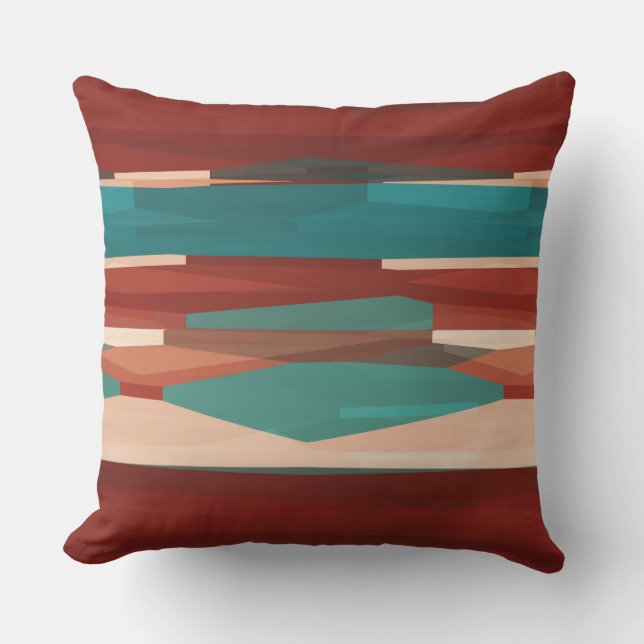 Coussin Bois et turquoise (Recto)