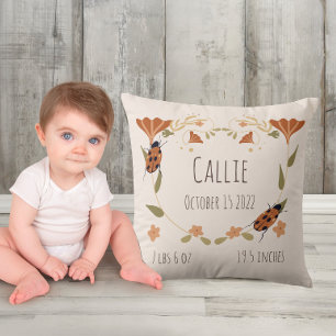 Coussin Bois Floral Ladybug Nursery Baby Birth