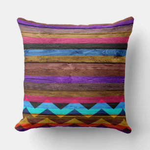 Coussin Bois moderne Chevron Stripe #9