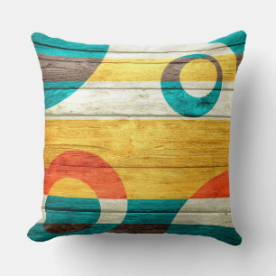 Coussin Bois pastel moderne abstrait