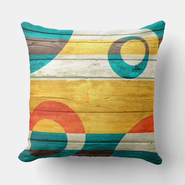 Coussin Bois pastel moderne abstrait (Recto)