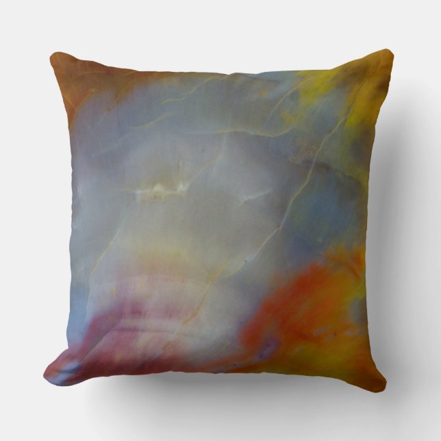 Coussin Bois Pétrifié Abstrait en gros plan (Recto)