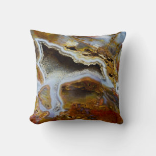 Coussin Bois Pétrifié Avec Cristaux