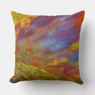Coussin Bois pétrifié coloré en gros plan