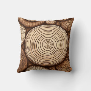 Coussin Bois rond troncs d'arbres bois de forêt 