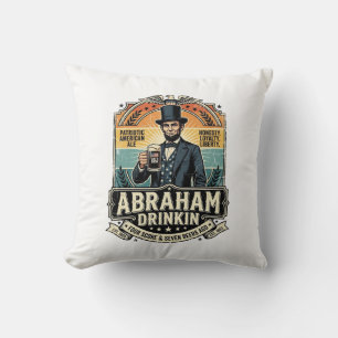Coussin Boisson Patriotique Abraham Rétro Détresse