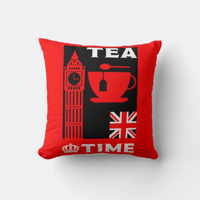 Coussin Boissons de thé britanniques classiques (Recto)