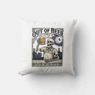 Coussin Boîte à bière squelette vintage Halloween Fête