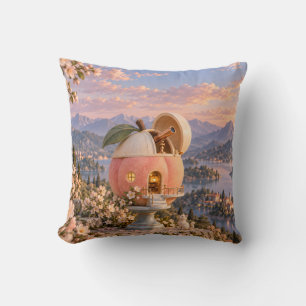 Coussin Boîte à musique Cottage au coucher du soleil sur l