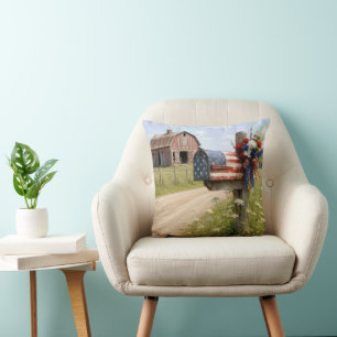 Coussin Boîte aux lettres patriotique de campagne