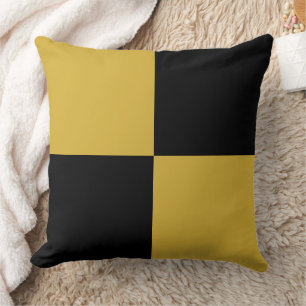 Coussin Boîte carrée noire et dorée métallisé motif élégan