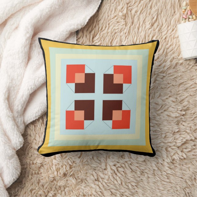 Coussin boîte texture moderne carré jaune clair carreau do (Couverture)