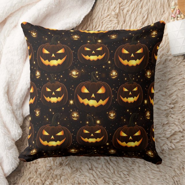 Coussin Bokeh Halloween | Glowing Jack-O’ Lantern (3) (Couverture)