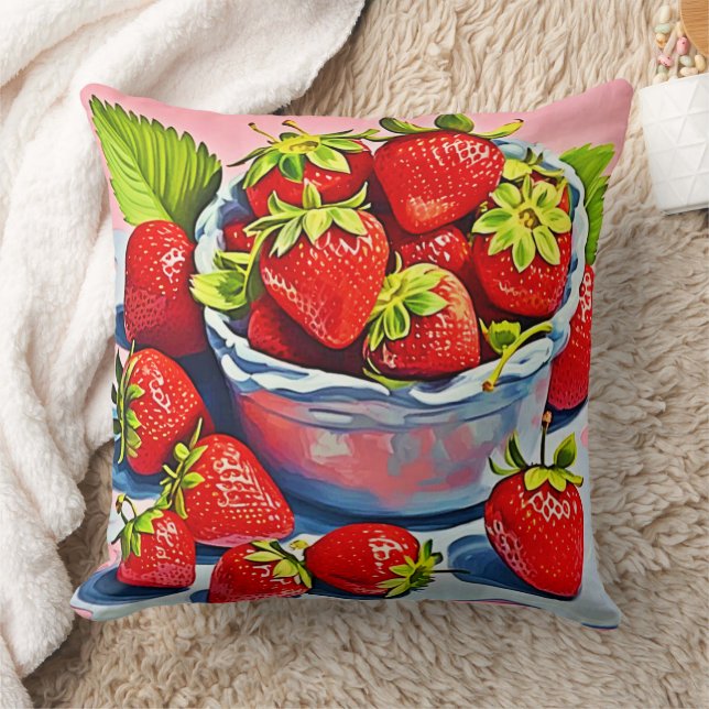 Coussin Bol de fraises fraîches (Couverture)