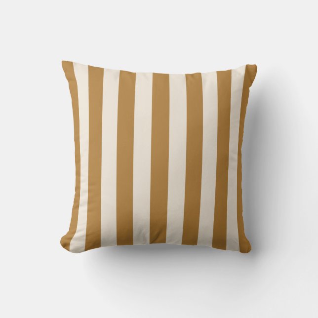 Coussin Bold Gold and Cream Stripe (Recto)