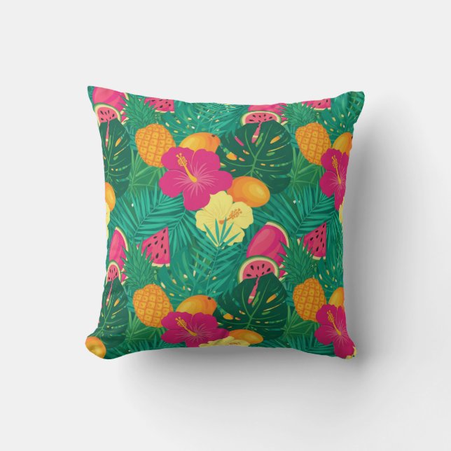 Coussin Bold Tropical Paradise Motif sans couture (Recto)