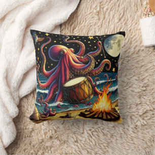 Coussin Bombardements de pieuvres par le feu de lune