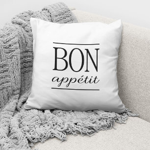 Coussin BON APPETIT Cuisine Foodie Typographie Citation