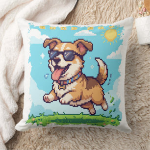 Coussin Bon Chien Pixel Puppy Design de Jeu Rétro