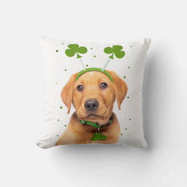 Coussin Bon Jour de la Saint Patrick pour tous les chiens  (Recto)