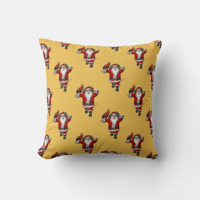 Coussin Bon Père Noël Guidés Par Red Macaw (Recto)
