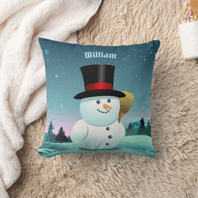 Coussin Bon Snowman Avec Casquette Top Felt (Couverture)